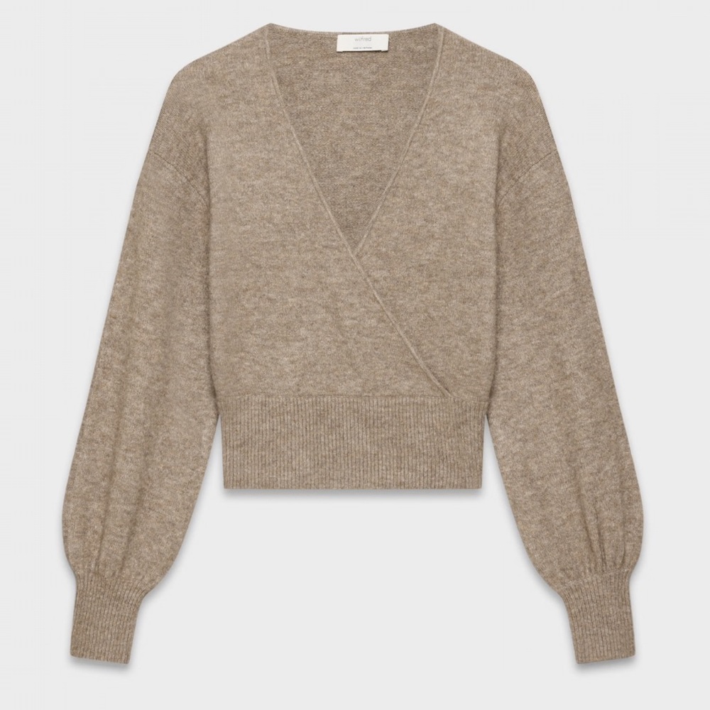 Aritzia Wilfred Dear Sweater in Heather Nomad Taupe - Picture 2 of 9